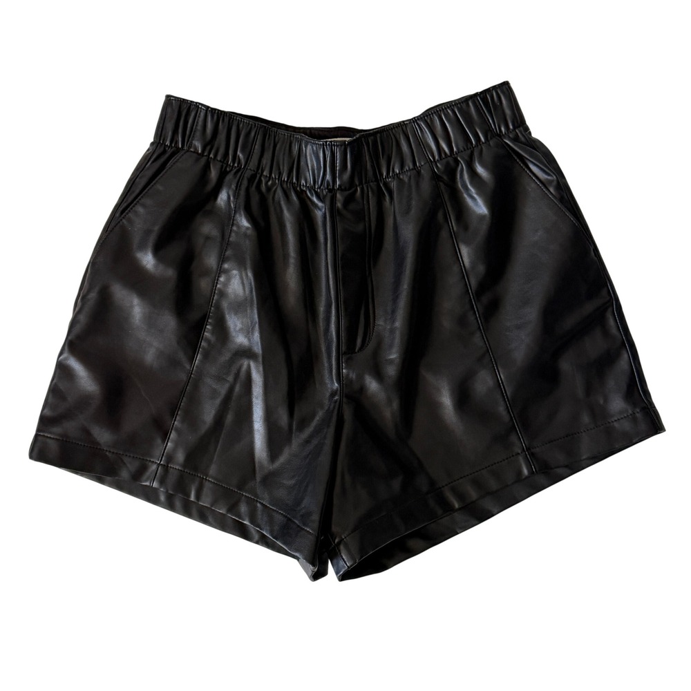 Abercrombie & Fitch Black Faux Leather Bermuda Shorts